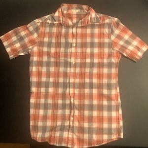 Kid Sized Checkered Orange, White & Black Shirt